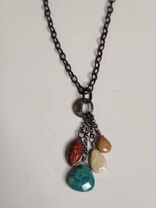 lot 1110 image: Silpada .925 Sterling Silver Multi-Stone Charm Necklace 10.32g