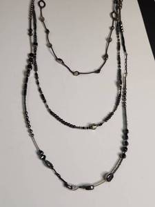 lot 1112 image: Retired Silpada .925 Necklace Sterling Hematite Seed Bead