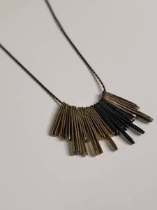 lot 1114 image: Silpada .925 And Brass Fringe Bar Necklace