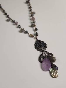 lot 1121 image: Silpada Amethyst and Silver Charm Necklace