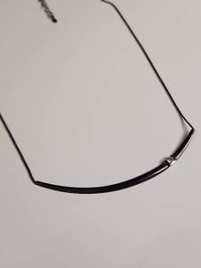 lot 1122 image: Silpada Sterling Silver, Cubic Zirconia Curved Bar Necklace 7.27g