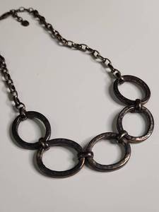 lot 1124 image: Silpada Sterling Silver Circle Link Statement Necklace 37.6g