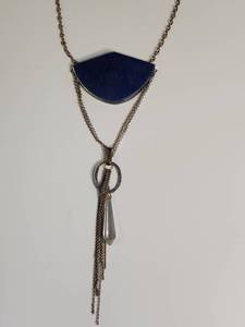 lot 1148 image: Silpada Blue Enamel Multi-Chain Crystal Drop Necklace