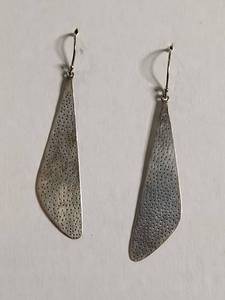 lot 1204 image: Sterling Silver Silpada Perforated Geometric Dangle Earrings 5g