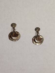 lot 1207 image: Sterling Silver Silpada Layered Disc Drop Earrings 6.7g