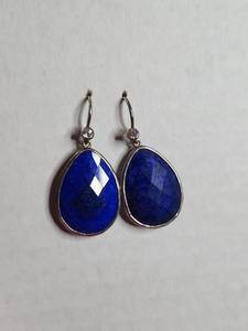 lot 1214 image: Lapis Lazuli Teardrop Sterling Silver Earrings Silpada