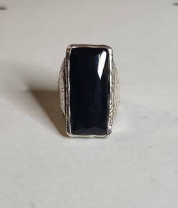 lot 1313 image: Silpada .925 Sterling Silver Black Onyx Statement Ring 15g