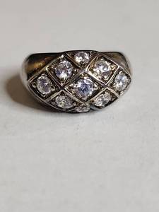 lot 1323 image: .925 Sterling Silver CZ Dome Ring