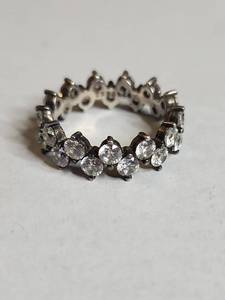 lot 1332 image: .925 Sterling Silver CZ Eternity Ring