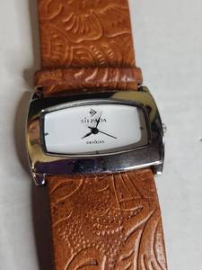 lot 1401 image: Silpada Designs Watch with Leather Band