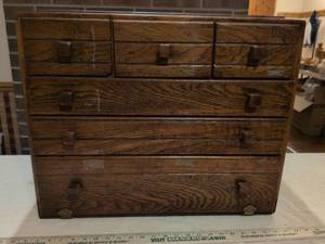 lot 78 image: Vintage Wooden Multi-Drawer Storage Cabinet