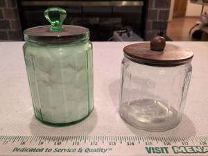 lot 89 image: Glass Storage Jars with Wooden Lids