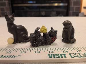 The Franklin Mint Small Metal Cat Figurines
