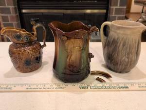 lot 167 image: (3) Pottery Pitchers