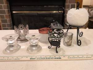 lot 173 image: Glass and Metal Candle Holders