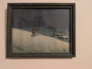 lot 220 image: Wolf in Winter Landscape Framed Art Print