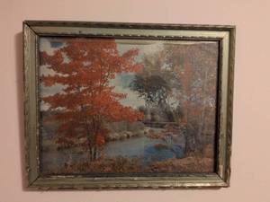 lot 223 image: Autumn Lakeside Scene Framed Print
