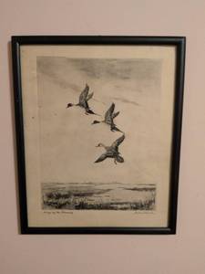 lot 226 image: Wings of the Morning - Duck Print by Roland Clark
