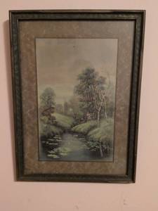lot 228 image: Framed Landscape Print by Martin Art Shop Wichita