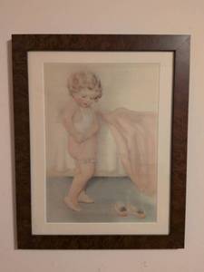 lot 244 image: Sweet Dreams Ballet Print in Brown Frame