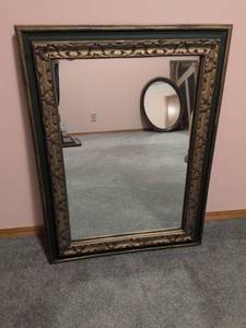 lot 260 image: Ornate Gold & Black Wall Mirror
