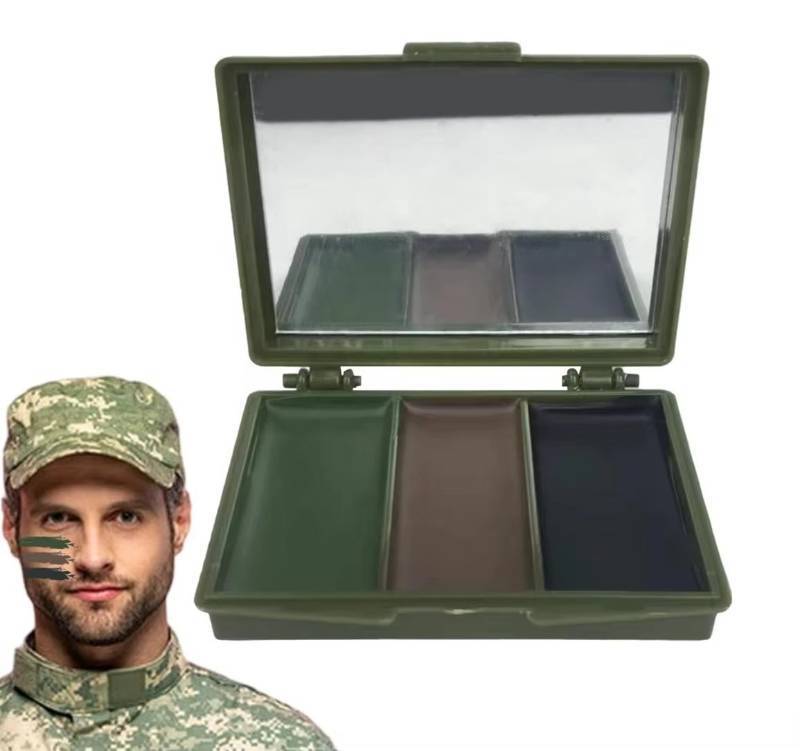 lot 5557 image: Camo-Compac 3-Color Hunting Face Paint Kit  Long-Lasting, Pocket-Size Camo