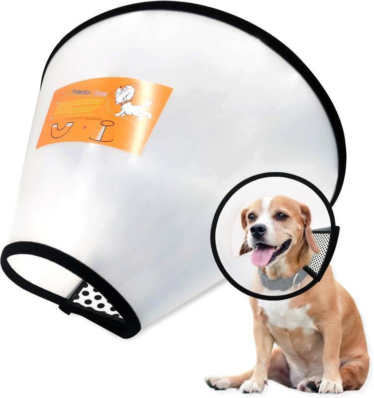 lot 56520 image: Adjustable Dog Cone Collar After Surgery Soft Cone of Shame Alternatives for Dog Cat Puppy Plastic Elizabethan Collar for Dogs from Licking Biting Scratching Wounds SMALL