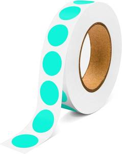 lot 56649 image: 1000PCS Aqua Colored Dot Stickers Round Coding Circle Label Stickers 0.5 inch Label in Dispenser Box for Office Classroom