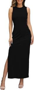 lot 56657 image: LaSuiveur Womens Sleeveless High Slit Bodycon Causal Dress Summer Beach Party Vacation Tank Maxi Dresses