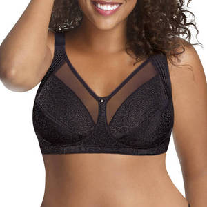 lot 56669 image: Just My Size Womens Plus Size Comfort Shaping Jacquard Wire Free Bra Style 1Q20
