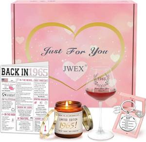 lot 56749 image: JWEX 60th Birthday Gifts Women, 60TH Birthday Gifts for Her, 60th Anniversary for Friends, Daughter, Sister Mom - Turning 60 Present