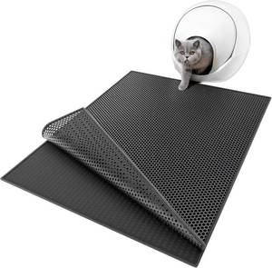 lot 56788 image: ESTHELLO Cat Litter Mat Large, Cat Litter Trapping Mat, Honeycomb Double Layer Design, Easy to Clean,Washable (36  x 30  Black)