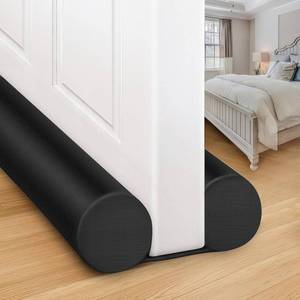 lot 56790 image: MAXTID Door Draft Stopper for Bottom of Doors Noise Blocker Large Door Sweep Under Door Light Blocker Adjustable 34 Black
