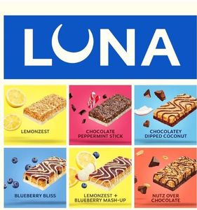 lot 1902 image: LUNA Bar - Variety Pack - 6 Flavors - Gluten Free Snack Bars - Non-GMO - Protein Bars - Made with Organic Oats (12 Pack)