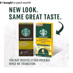lot 1915 image: Starbucks by Nespresso Coffee Capsules, Blonde Espresso Roast, 10 CT