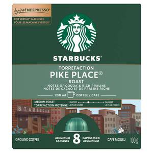 lot 1920 image: Starbucks By Nespresso Pike Place Roast Coffee Pods, Medium Roast, Nespresso Vertuo Line Compatible Capsules, 8 Coffee Pods