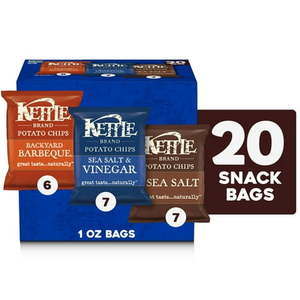 lot 1936 image: Kettle Brand Potato Chips  Variety Pack  1 oz Snack Bags  20 Ct