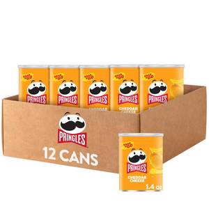 lot 1948 image: Pringles, Crisps, Lunch Snacks, Office and Kids Snacks, Grab N Go, Cheddar Cheese (12 - 1.4 OZ CANS)