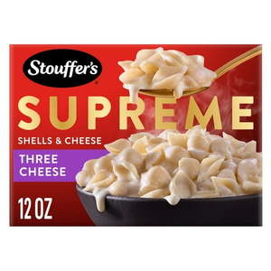 lot 1968 image: Stouffers Macaroni and Cheese Meal  Supreme Shells and Cheese  Three Cheese Sauce  Boxed Mac and Cheese Pasta Dinner Kit  12 oz