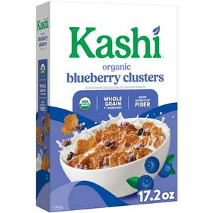 Kashi Breakfast Cereal  Organic  Whole Grain  Blueberry Clusters  17.2oz Box (1 Box)