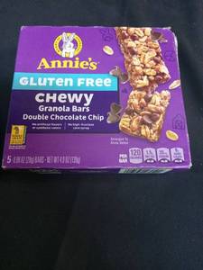 lot 1996 image: Annies Gluten Free Double Chocolate Chip Granola Bars, 5 Bars