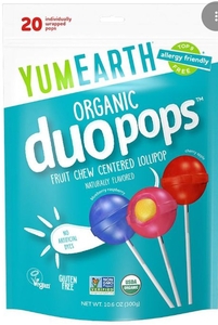 lot 2006 image: YumEarth 10.6 oz Organic Duo Pops Fruit Chew Centered Lollipop