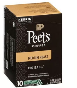 lot 2038 image: Peets Coffee Big Bang Medium Roast Coffee K-Cup Pods 10-0.42 oz