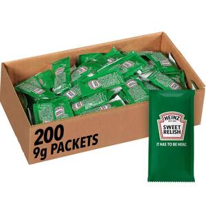 lot 2082 image: Heinz Relish Single Serve Packet (0.3 oz Packets, Pack of 200)