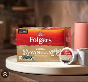 lot 2089 image: Folgers French Vanilla K-Cup Coffee Pods 10 Count