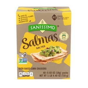 lot 2107 image: Sanissimo Chia & Flaxseed Salmas 192 ct  40 pc  0.63 oz