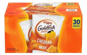 lot 2116 image: Pepperidge Farm Goldfish Cheddar Crackers  1.5 oz. Snack Packs  30-count Multi-pack Box