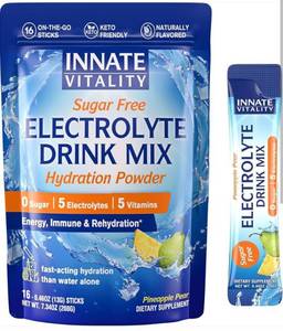 lot 2122 image: 16 Sticks Innate Vitality Sugar Free Electrolyte Drink Mix - Pineapple Pear