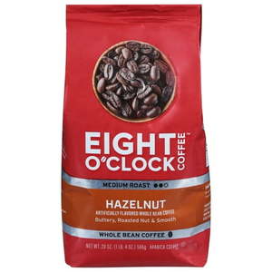 lot 2186 image: Eight O Clock Hazelnut Flavor Whole Bean Coffee 20 oz Bag