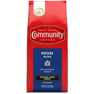 lot 2502 image: Community Coffee House Blend Medium-Dark Roast Ground Coffee 12 oz. Bag